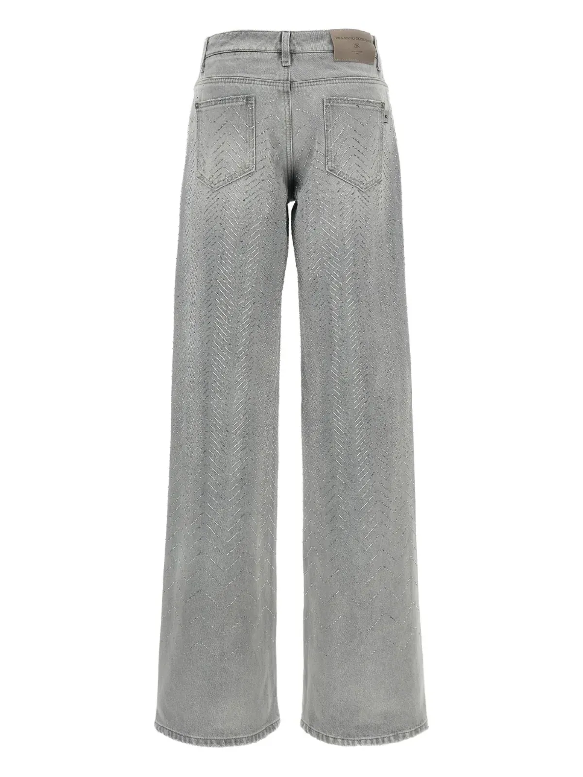 Ermanno Scervino ラインストーンチェブロン コットンジーンズ - 画像2