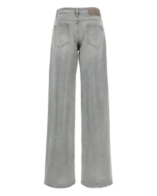 Ermanno Scervino ラインストーンチェブロン コットンジーンズ - サムネイル2