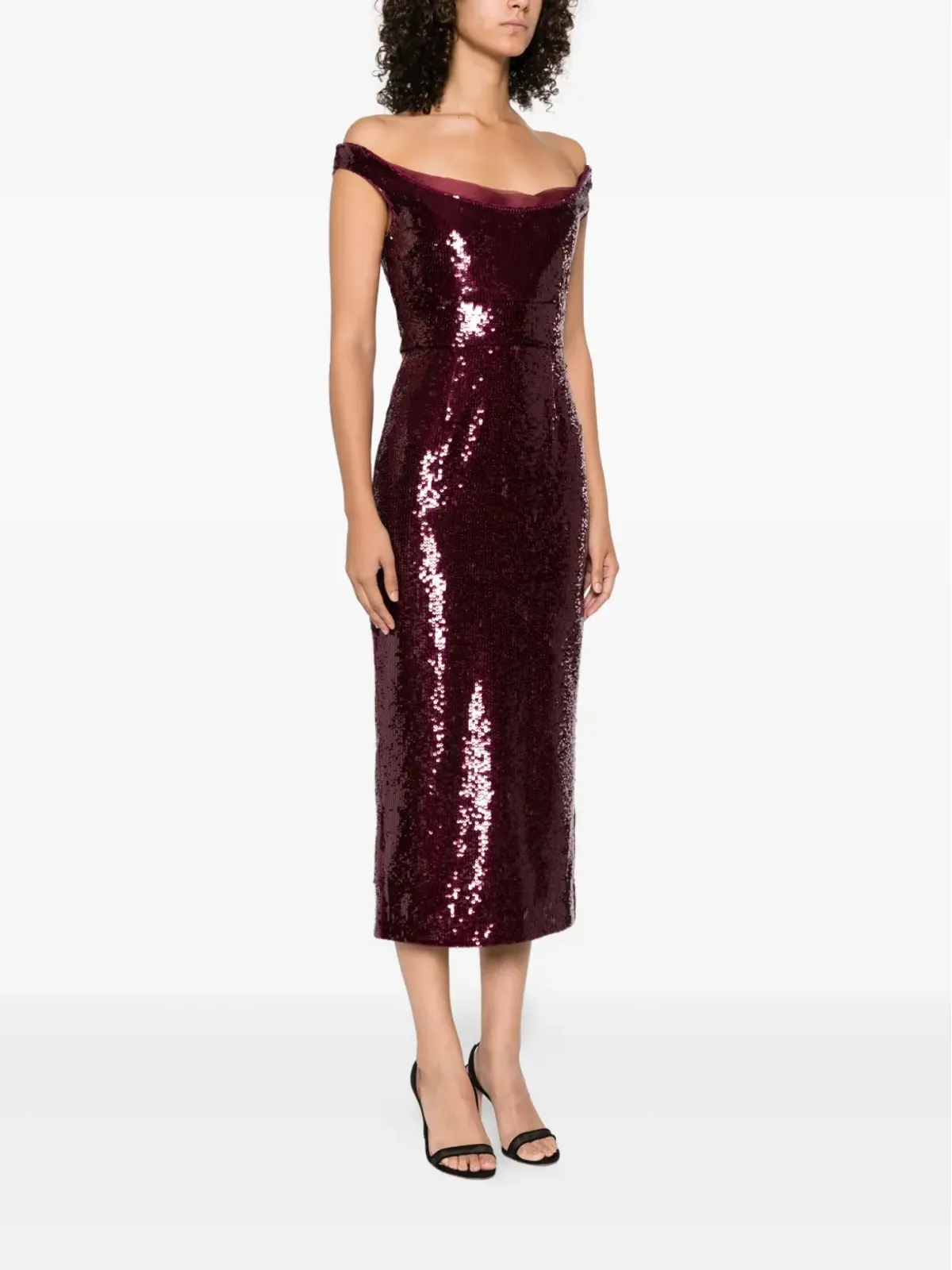 Roland Mouret スパンコール装飾ノースリーブミディドレス - 画像3