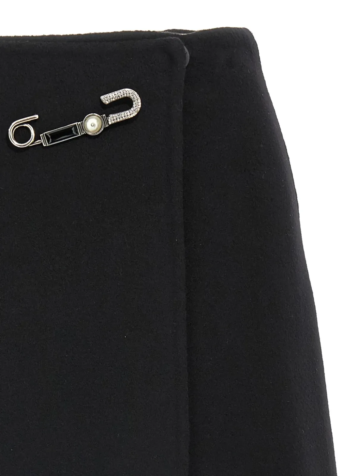 Ermanno Scervino jewel-embellished virgin-wool skirt - Black - 画像3