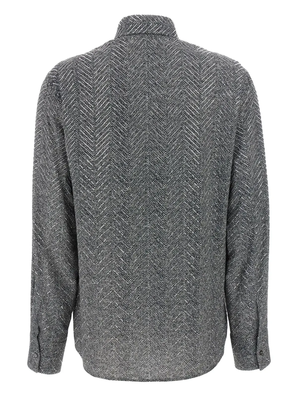 Ermanno Scervino ラインストーン装飾 ヘリンボーン シャツ グレー - 画像2
