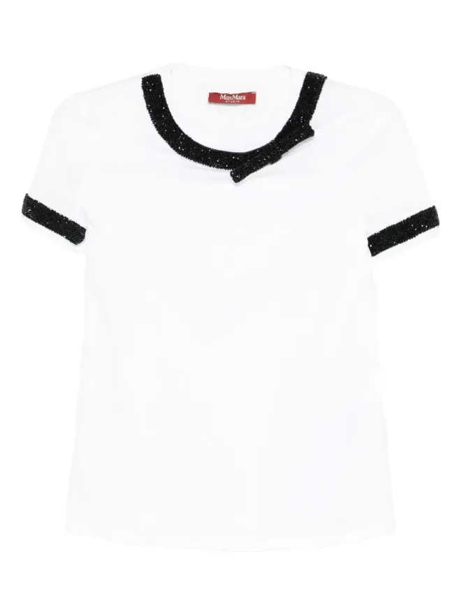 Max Mara Max Mara エンベリッシュドネックライン コットンTシャツの商品画像