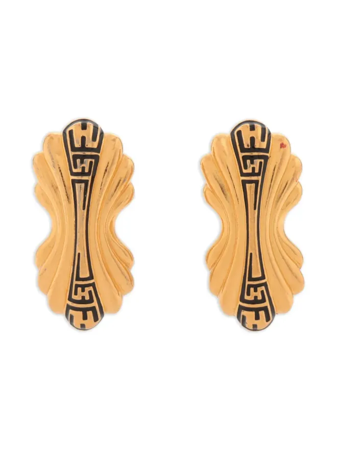 Fendi Pre-Owned Fendi Pre-Owned FF-logo embossed clip-on earrings - FFロゴエンボス クリップオンイヤリングの商品画像