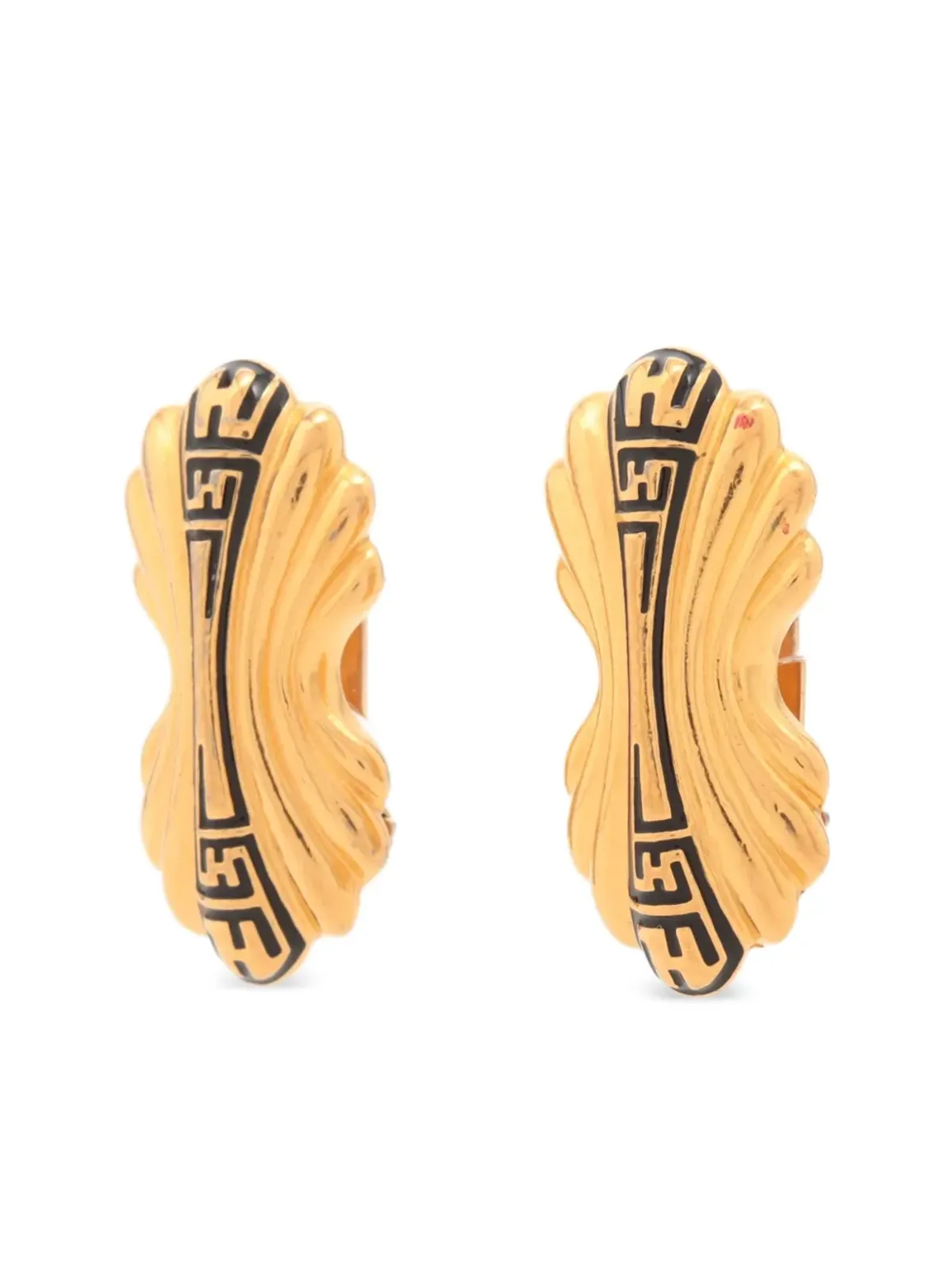 Fendi Pre-Owned FF-logo embossed clip-on earrings - FFロゴエンボス クリップオンイヤリング - 画像5