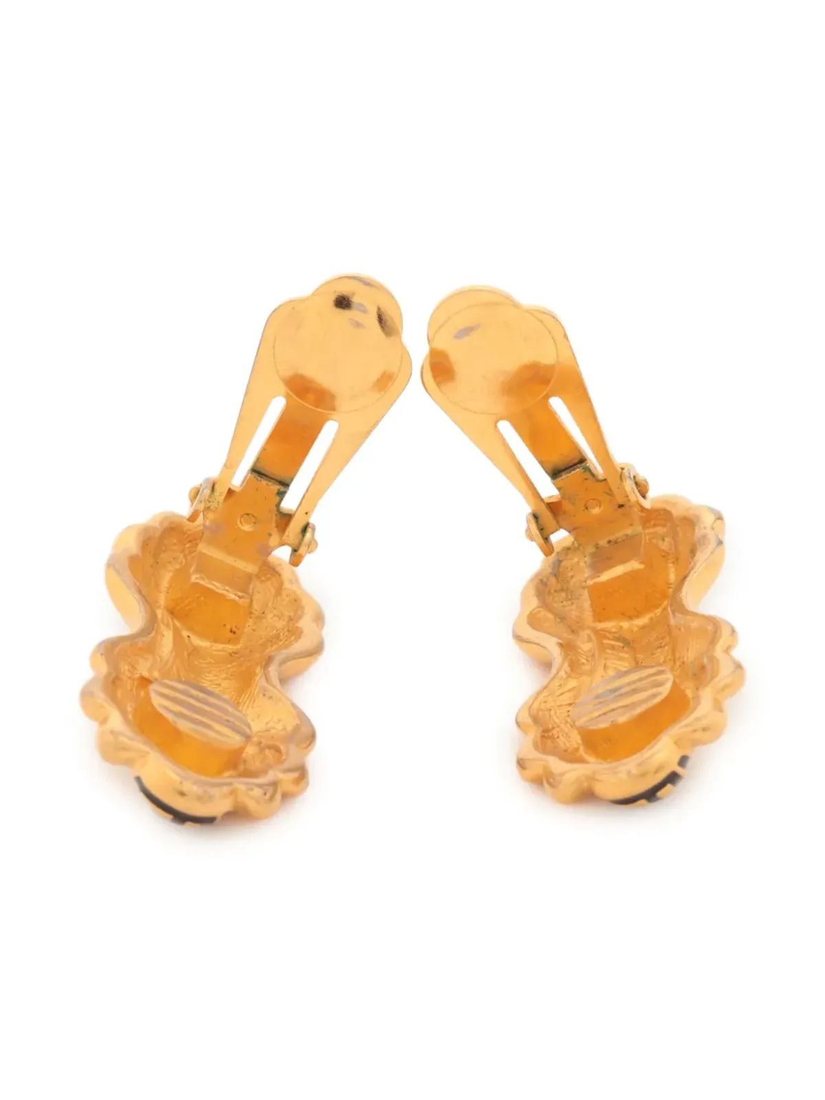 Fendi Pre-Owned FF-logo embossed clip-on earrings - FFロゴエンボス クリップオンイヤリング - 画像2