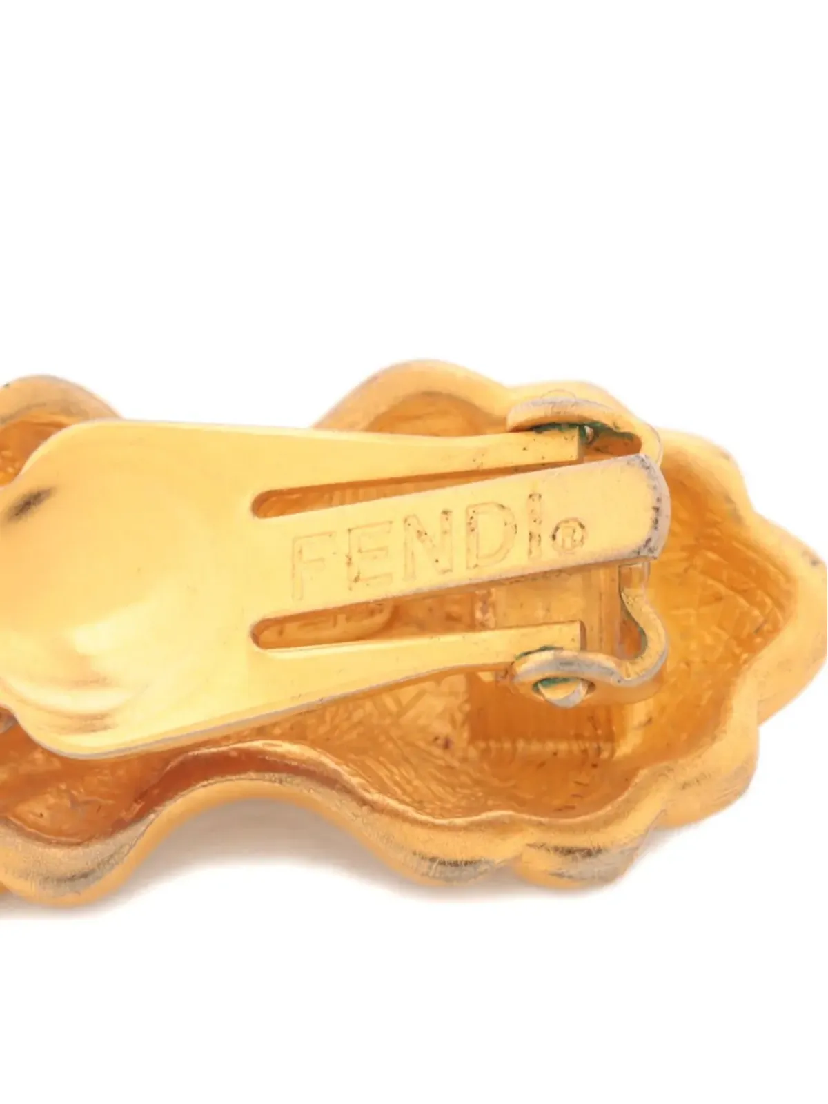 Fendi Pre-Owned FF-logo embossed clip-on earrings - FFロゴエンボス クリップオンイヤリング - 画像4
