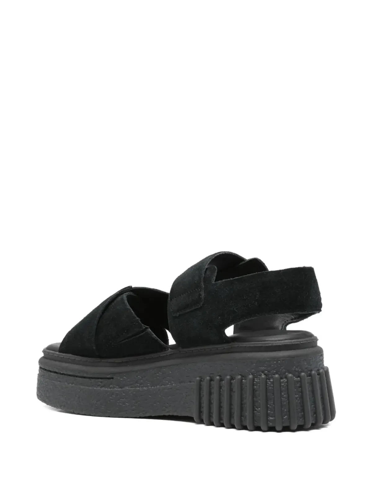 Clarks Evamar バックル留め式プラットフォームサンダル ブラック - 画像3