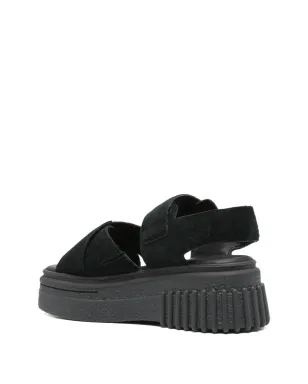 Clarks Evamar バックル留め式プラットフォームサンダル ブラック - サムネイル3