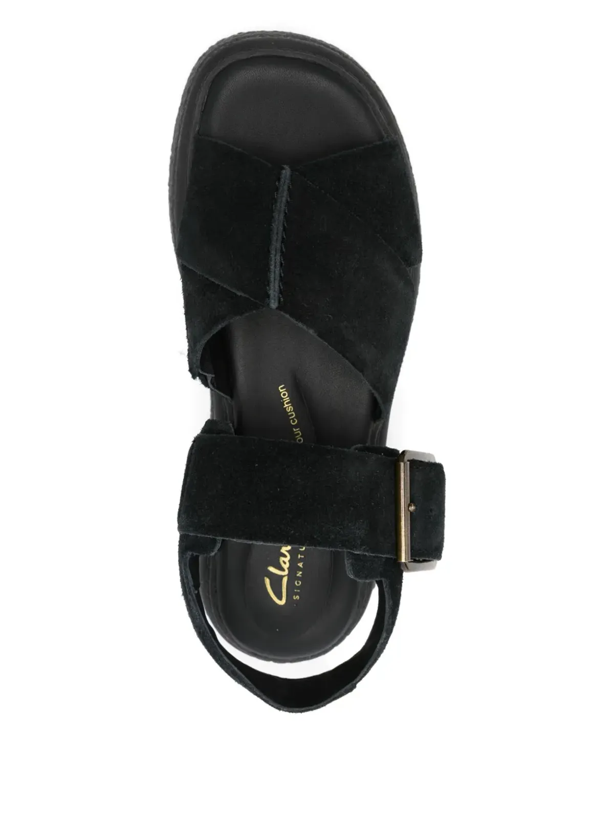 Clarks Evamar バックル留め式プラットフォームサンダル ブラック - 画像4