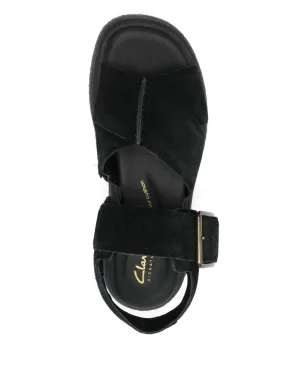 Clarks Evamar バックル留め式プラットフォームサンダル ブラック - サムネイル4