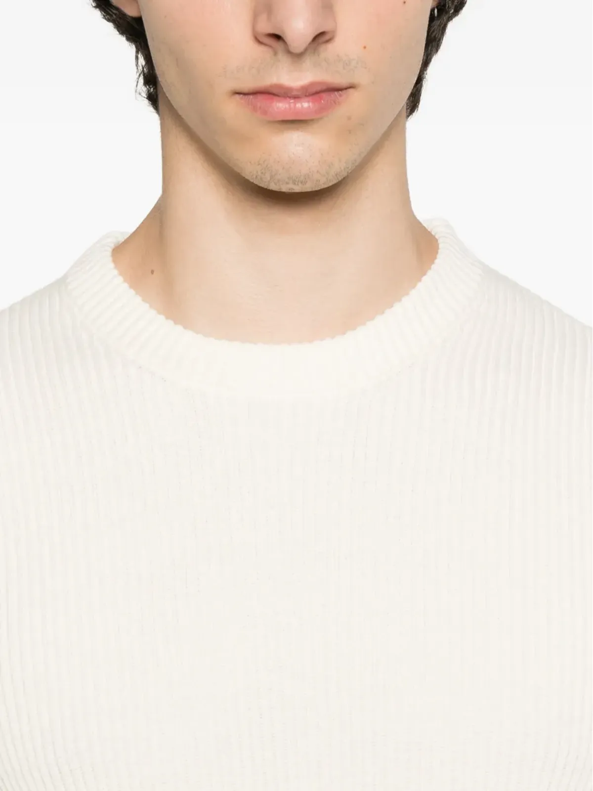 Stone Island リブ編みニット ロゴパッチ セーター - 画像5