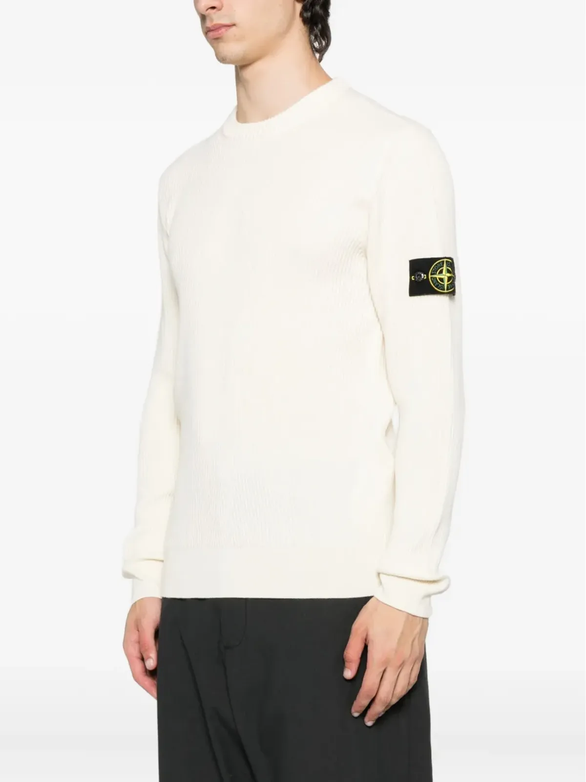 Stone Island リブ編みニット ロゴパッチ セーター - 画像3