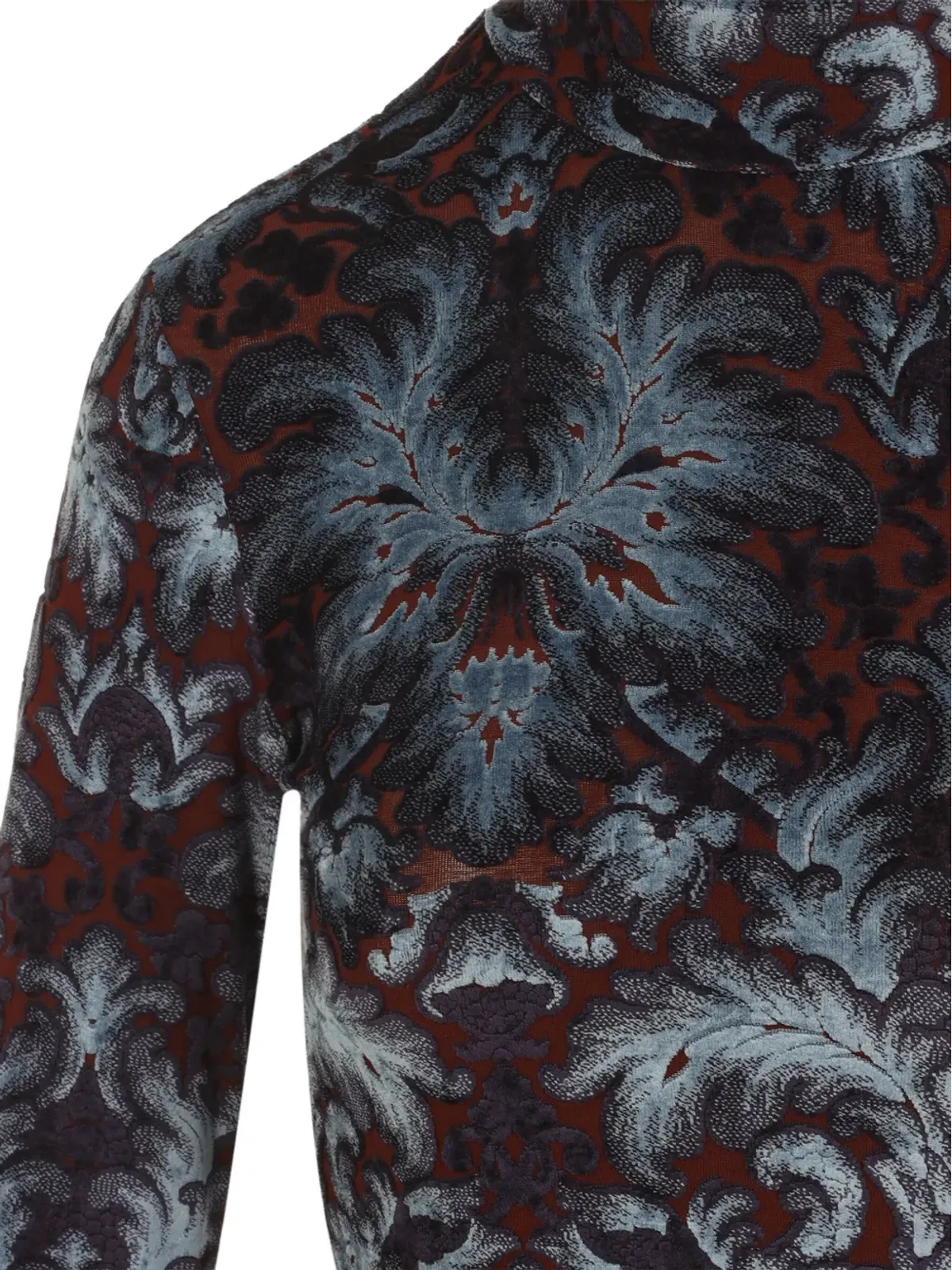 ETRO 花柄モックネックミディドレス - ブルー - 画像3