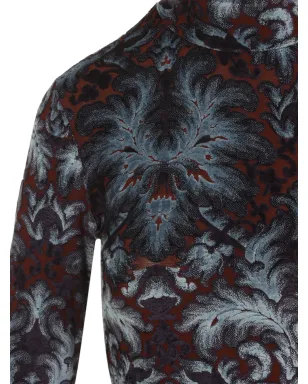 ETRO 花柄モックネックミディドレス - ブルー - サムネイル3