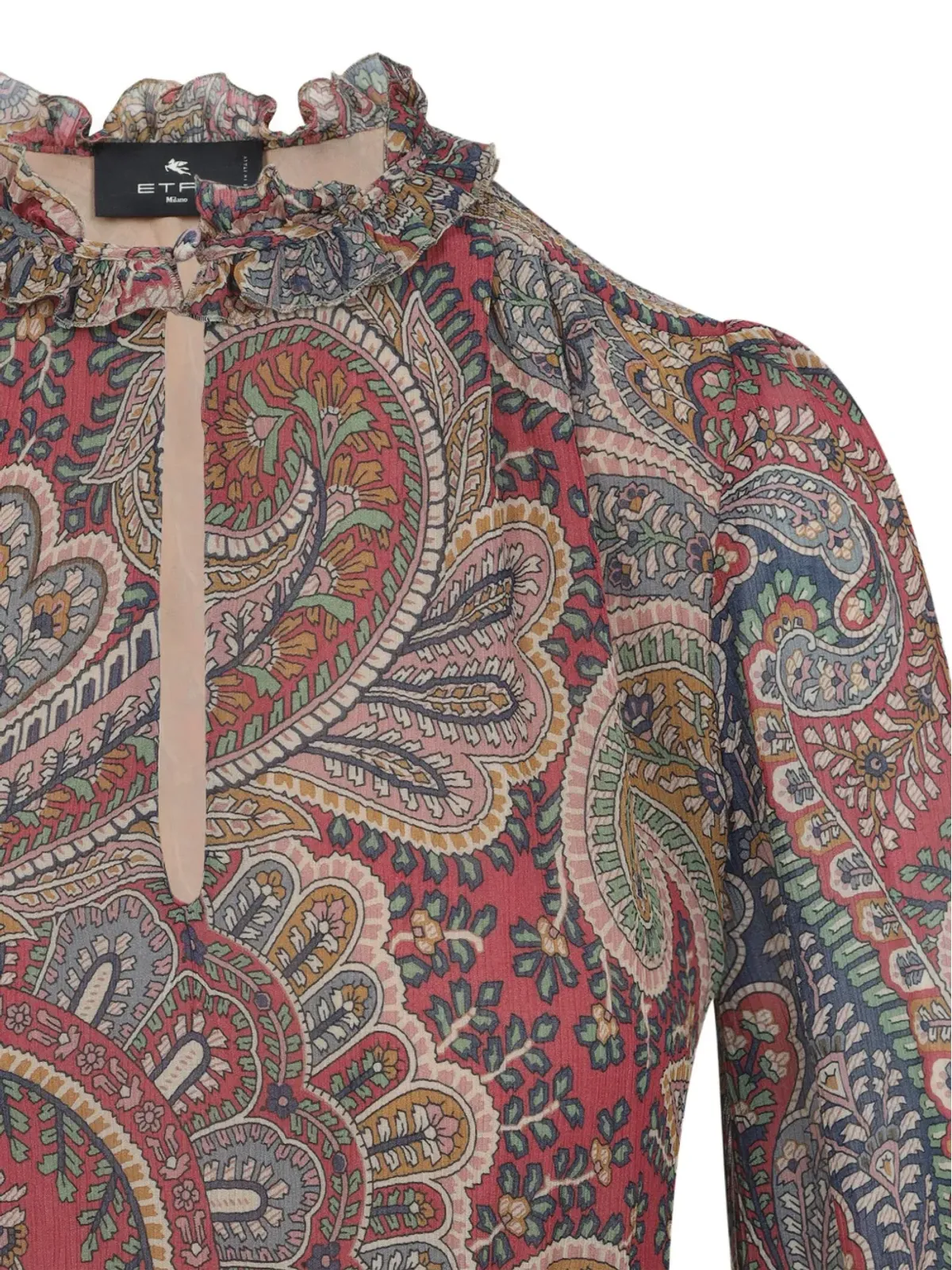 ETRO ペイズリー柄フリルマキシドレス - 画像4