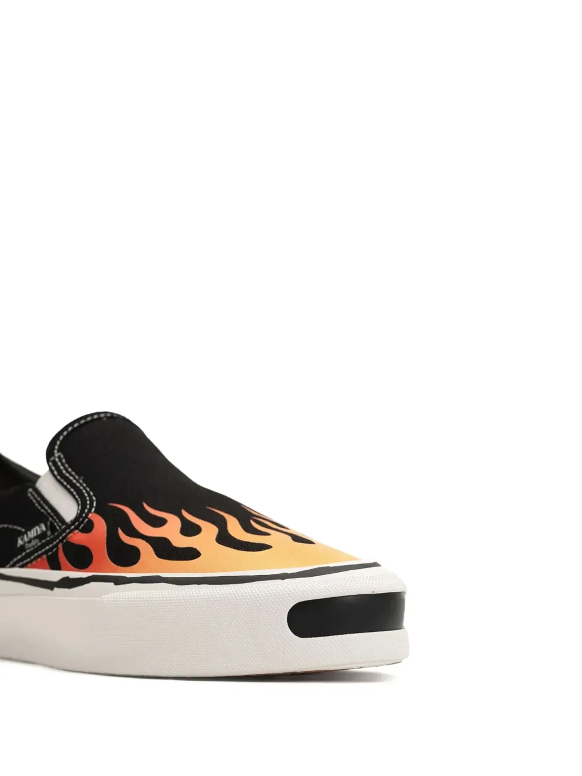 KAMIYA Cornell flame-pattern slip-on sneakers - Black - 画像4