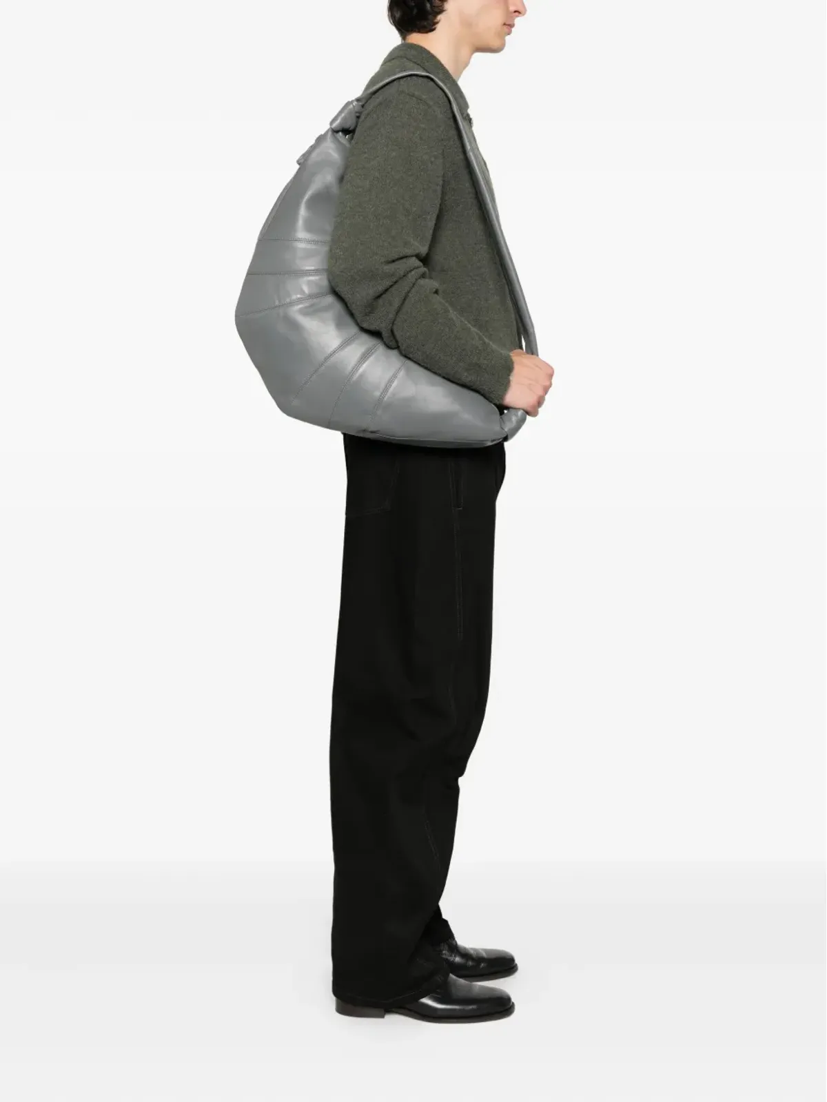LEMAIRE クロワッサンノット ラムスキン ショルダーバッグ グレー - 画像2