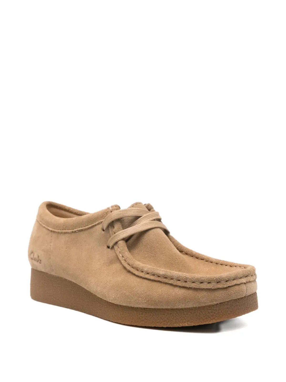 Clarks Wallabee suede lace-up derby shoes - Neutrals - 画像2