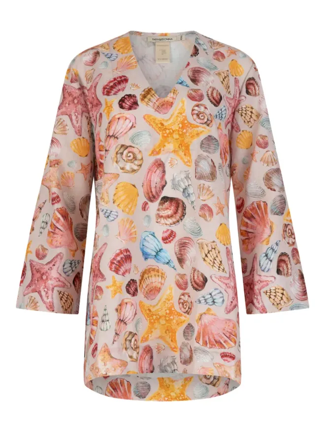 PARAMIDONNA PARAMIDONNA 貝殻プリントリネンドレスの商品画像