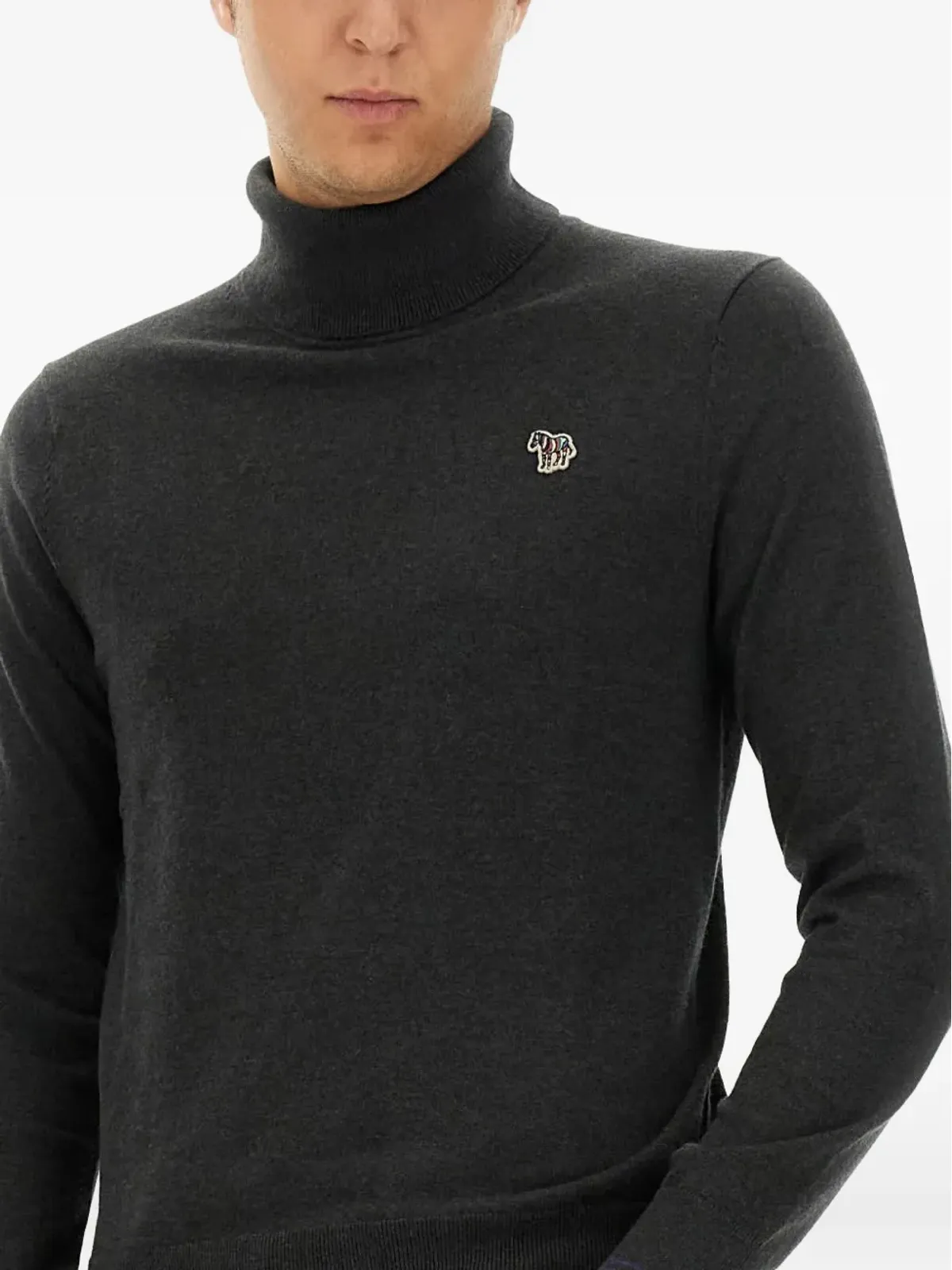 PS Paul Smith ゼブラ柄タートルネックセーター - グレー - 画像4