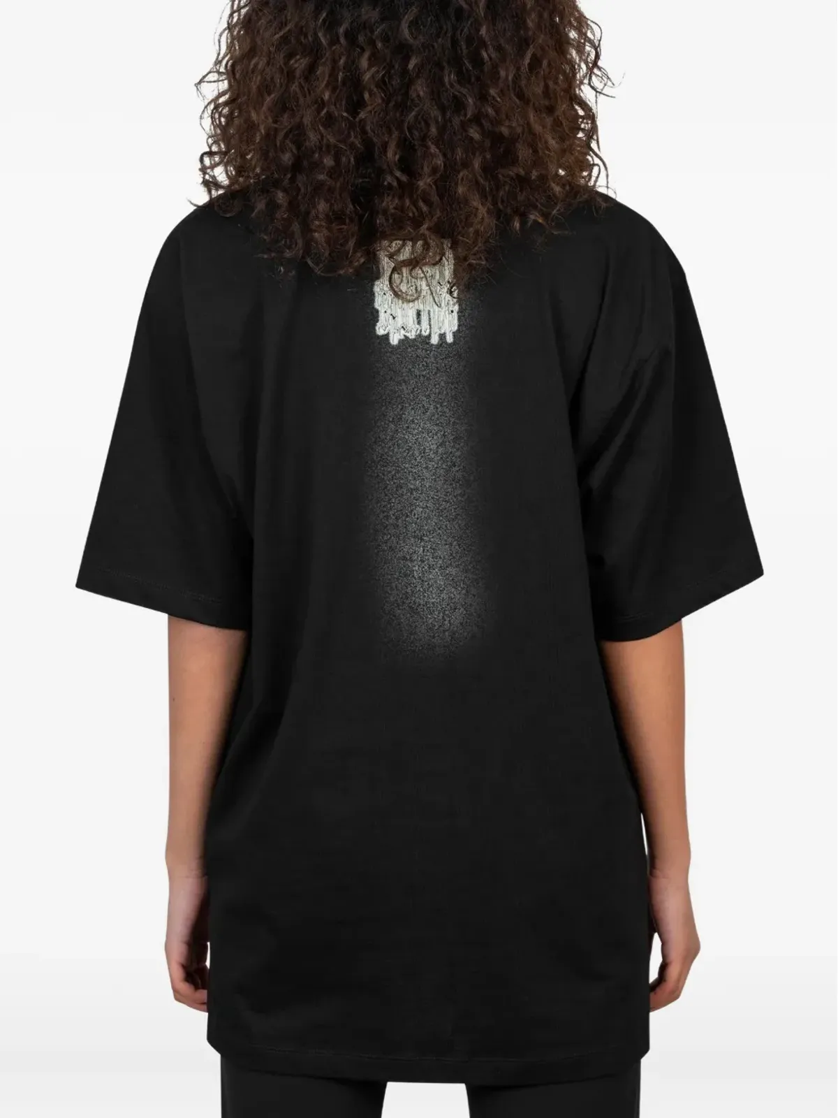 Jean Paul Gaultier ribbon-print spray-effect t-shirt - Black - 画像3