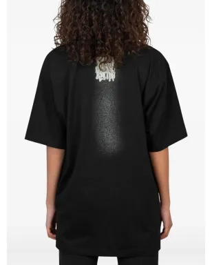 Jean Paul Gaultier ribbon-print spray-effect t-shirt - Black - サムネイル3