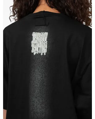 Jean Paul Gaultier ribbon-print spray-effect t-shirt - Black - サムネイル4