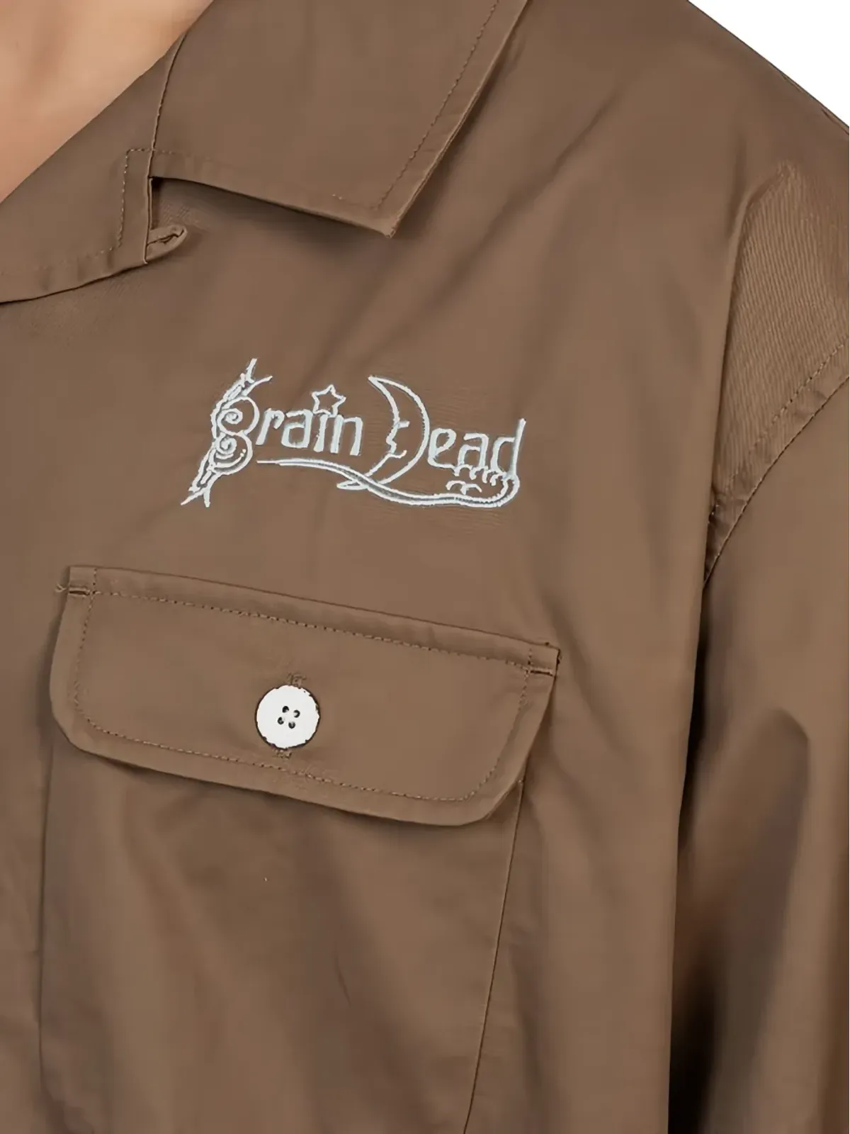 Brain Dead 刺繍ディテールのコットンシャツ - ブラウン - 画像4