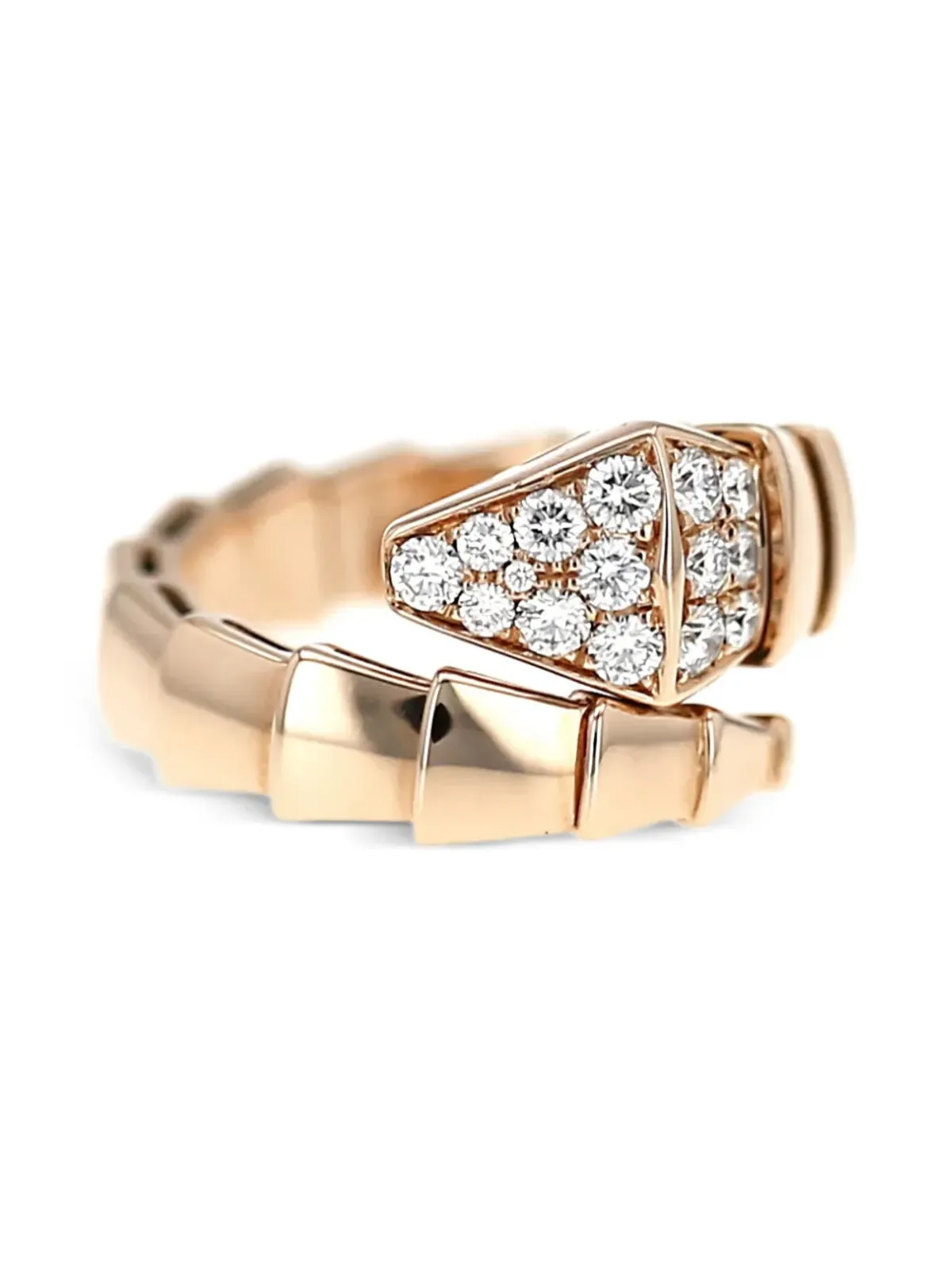 Bvlgari ビンテージ 18Kローズゴールド セルペンティ・ダイヤモンド・リング ピンク - 画像3