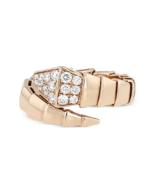 Bvlgari ビンテージ 18Kローズゴールド セルペンティ・ダイヤモンド・リング ピンク - サムネイル4