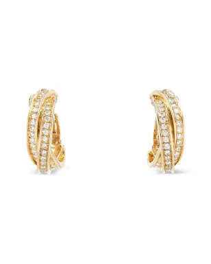 Cartier yellow gold Trinity diamond earrings - サムネイル1