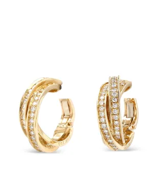Cartier yellow gold Trinity diamond earrings - サムネイル2
