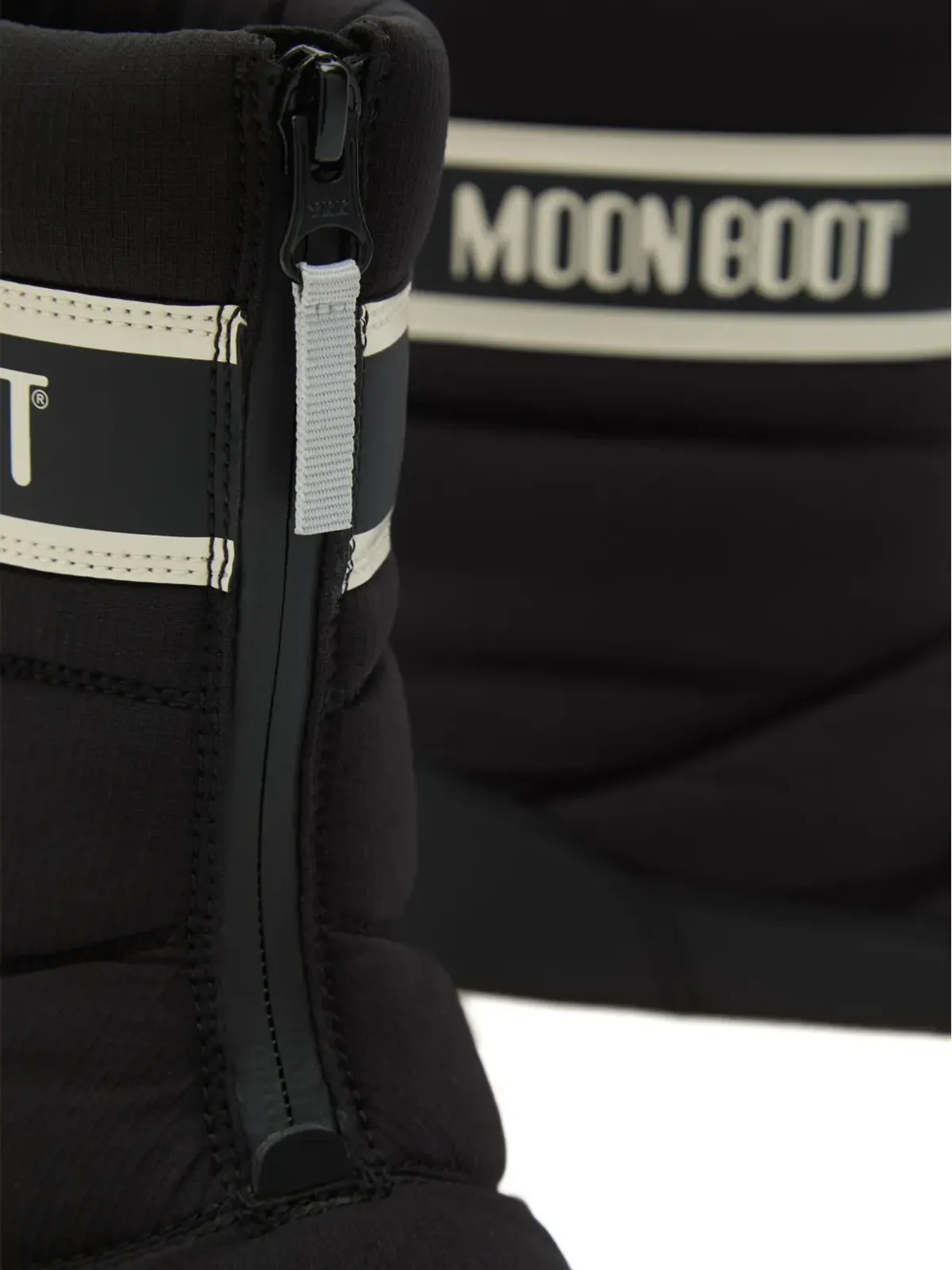 Moon Boot Kids パークストラップ ジップフロント キルティング ブーツ - Black - 画像4