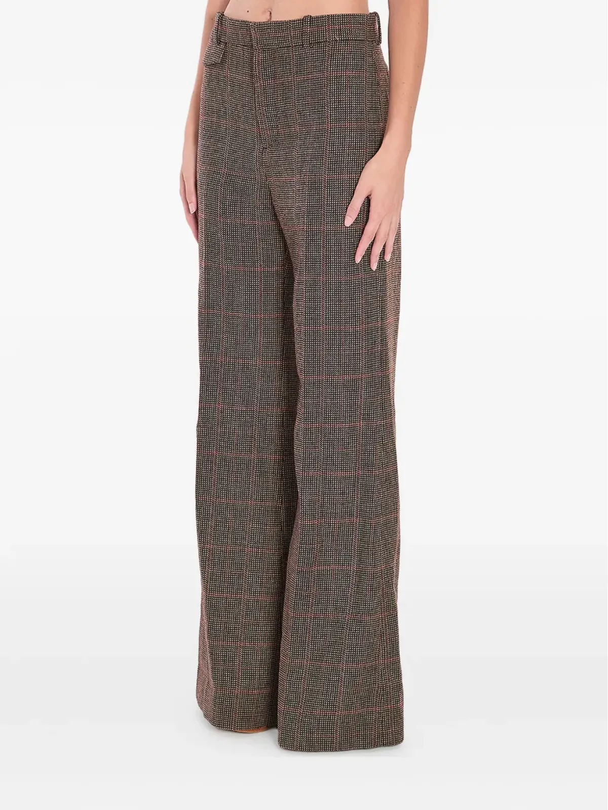 Chloé テーラードチェックウールパンツ - ブラウン - 画像2