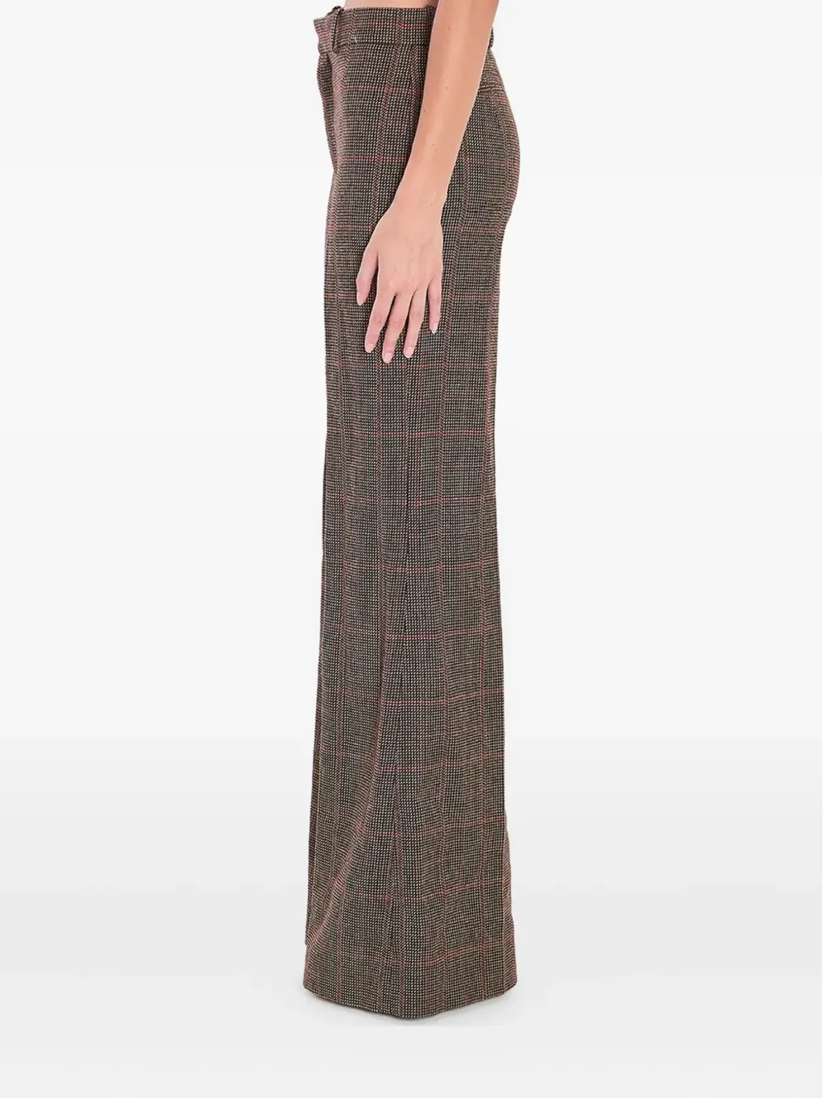 Chloé テーラードチェックウールパンツ - ブラウン - 画像4