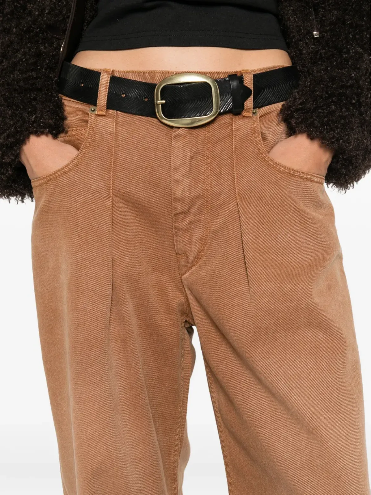 ISABEL MARANT プリーツコットンストレートジーンズ - 画像5