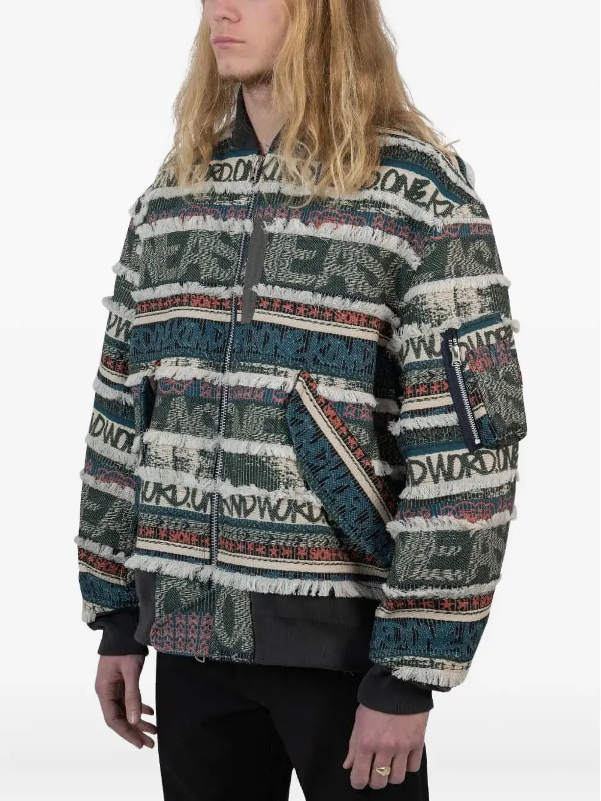 sacai ジャカード柄ボンバージャケット - 画像2