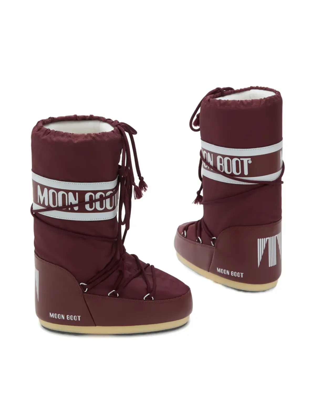 Moon Boot Kids nylon logo-band boots - Red - 画像3
