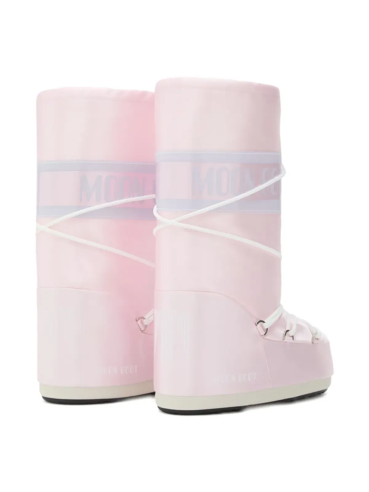 Moon Boot Kids ムーンブーツ キッズ サテン レースアップ ブーツ ピンク - 画像2
