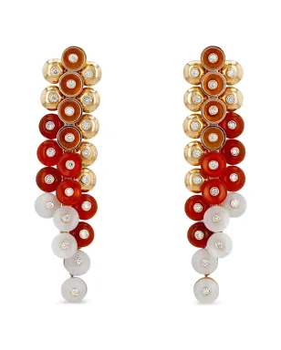 Van Cleef & Arpels Vintage 18Kローズゴールド マルチストーン ボタン・ドール イヤリング - サムネイル1