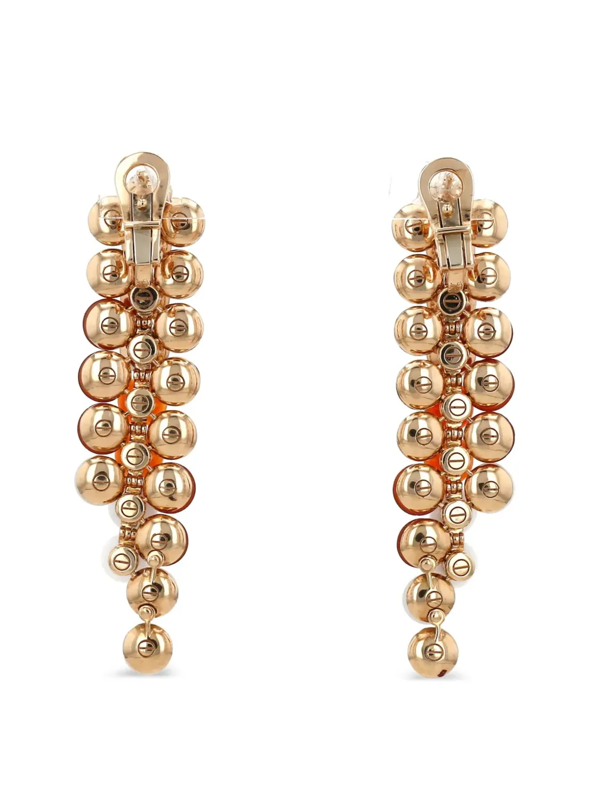 Van Cleef & Arpels Vintage 18Kローズゴールド マルチストーン ボタン・ドール イヤリング - 画像2