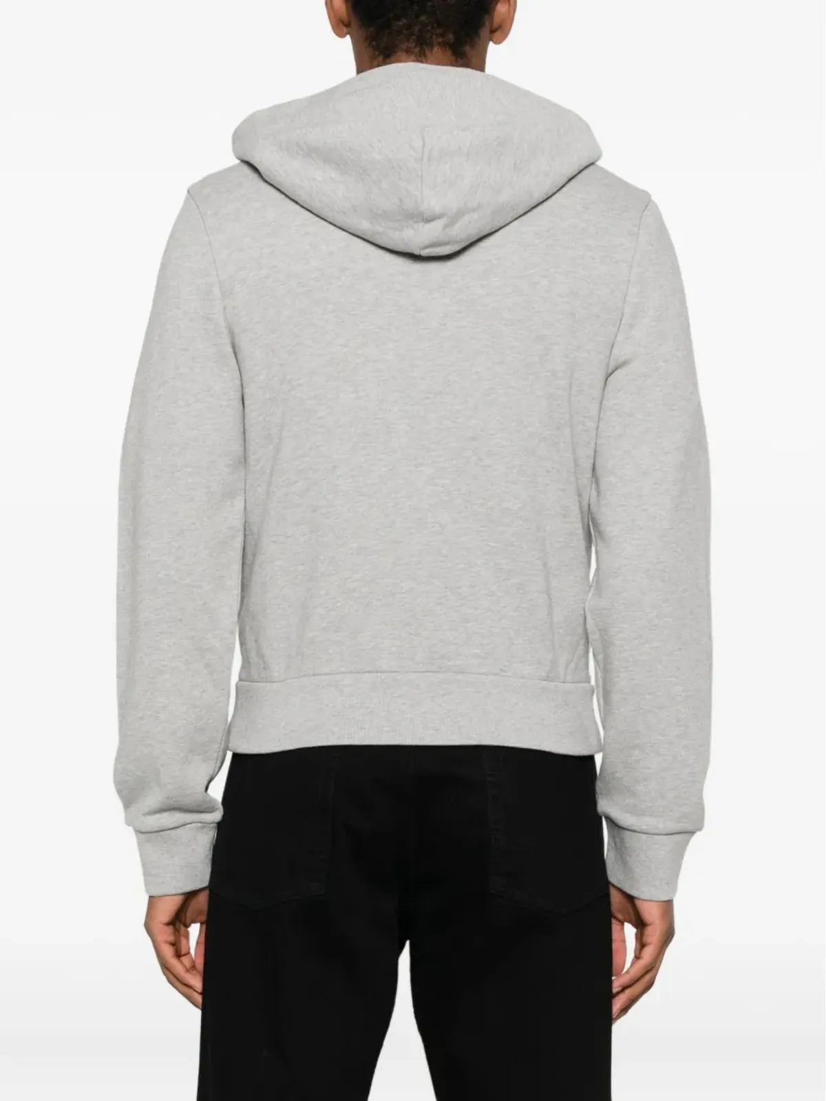 Moncler ロゴパッチ付きジップアップフーディー（グレー） - 画像4