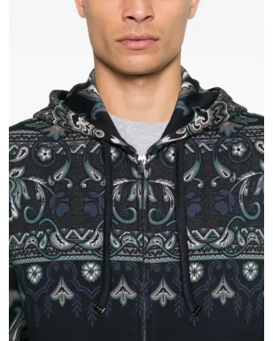 ETRO ペイズリー柄ジップアップフーディ - ブルー - サムネイル5