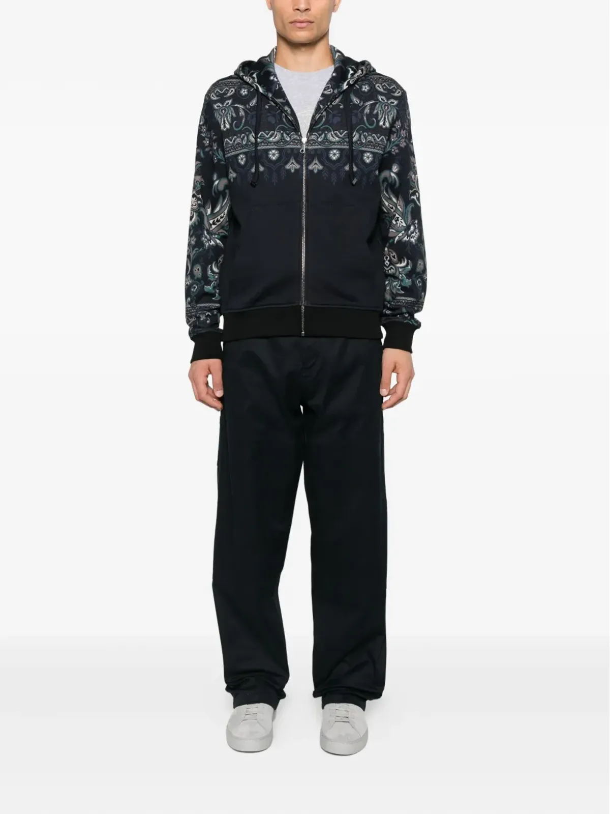 ETRO ペイズリー柄ジップアップフーディ - ブルー - 画像2