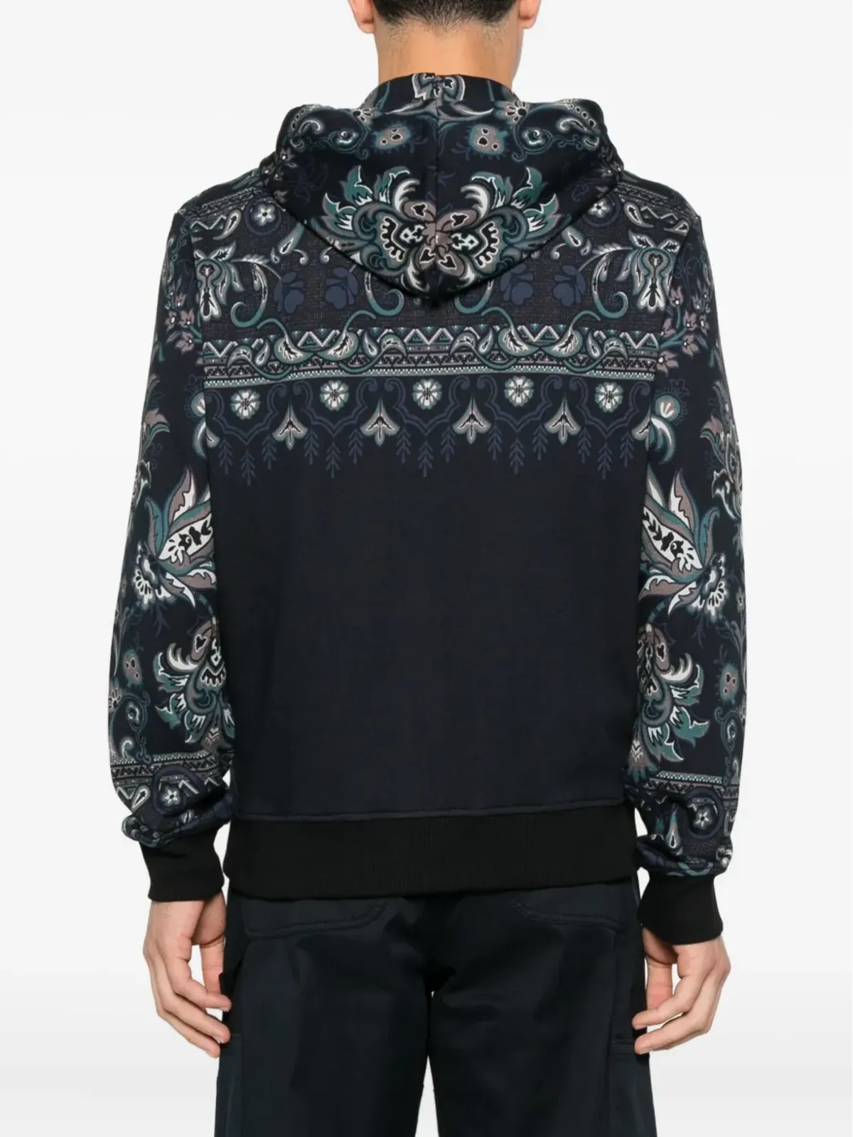 ETRO ペイズリー柄ジップアップフーディ - ブルー - 画像4