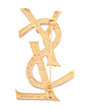 Saint Laurent Pre-Owned Cassandre クリスタル装飾ブローチ - ゴールド - サムネイル2