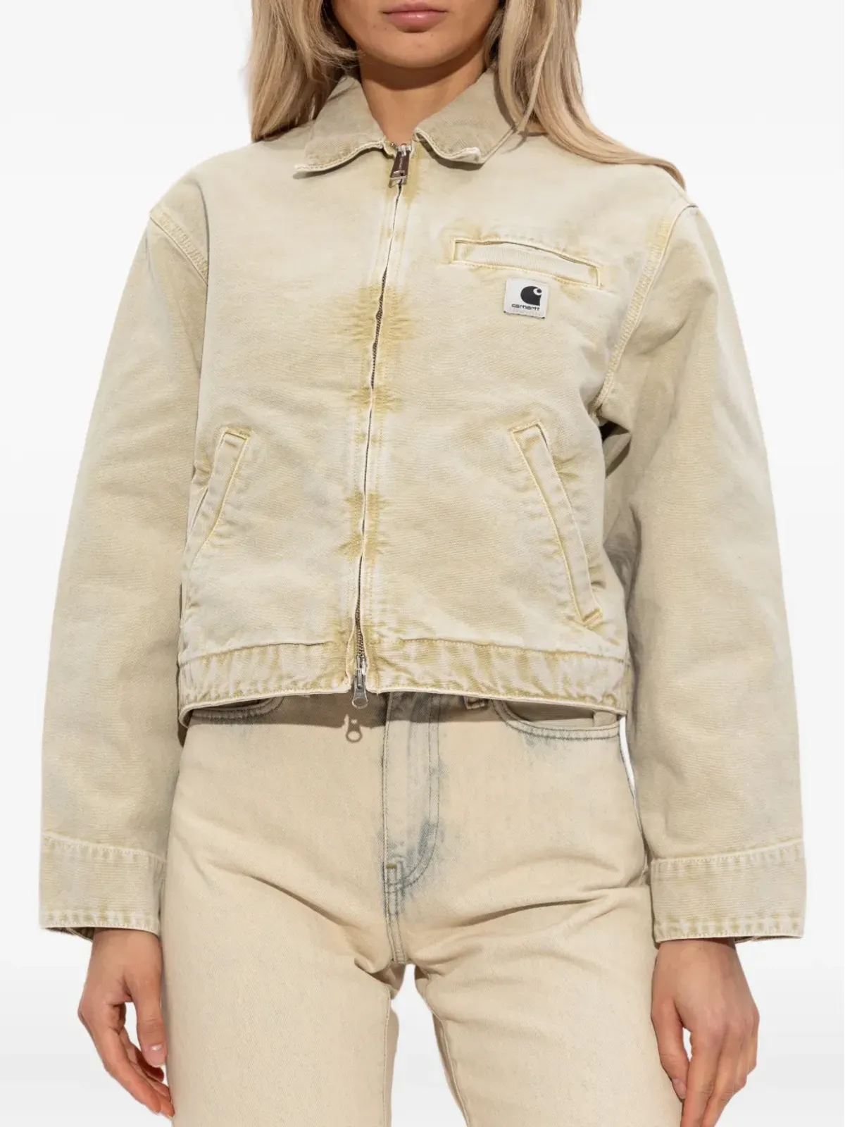 Carhartt WIP Emery オーガニックコットン ジップアップ デニムジャケット ベージュ - 画像3