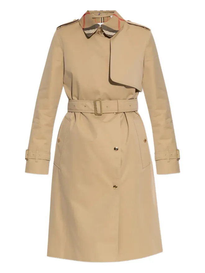 Burberry Burberry ベルト付きチェックカラーコートの商品画像