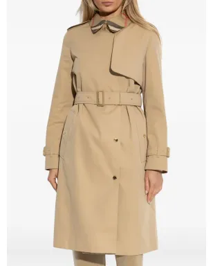 Burberry ベルト付きチェックカラーコート - サムネイル3