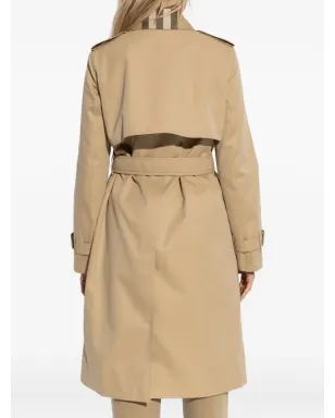 Burberry ベルト付きチェックカラーコート - サムネイル4